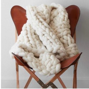 Chunky knit fall blanket