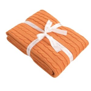 orange knit blanket fall time autumn fall decor 2019