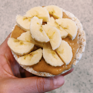 Peanut butter rice cake healthy snack ideas